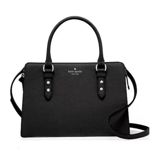 NWT ✅ KATE SPADE Mulberry Street Lise Leather Satchel BLACK KI115 ✨ NWT - Picture 3 of 16